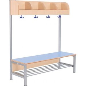 Vestiar Flexi cu bancuta, pentru 4 copii - albastru, masura 3, sezut 26 cm H imagine