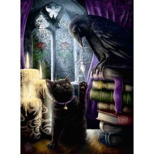 Puzzle Pisica Neagra Si Corb, 500 Piese imagine