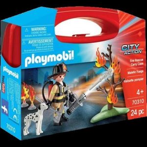 Playmobil - Set Portabil Pompier Si Catel imagine