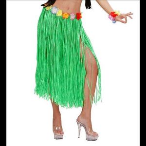 Fusta hawaii lunga flori verde imagine