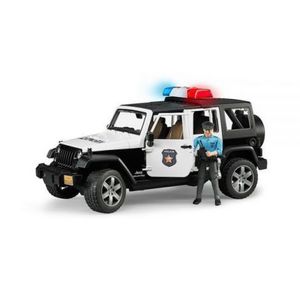 BRUDER - JEEP WRANGLER UNLIMITED RUBICON DE POLITIE CU SIRENA SI FIGURINA imagine