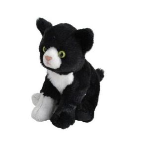 Pisica Alb cu Negru - Jucarie Plus Wild Republic 13 cm imagine