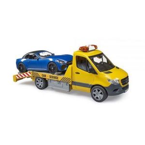 Bruder - vehicul de tractare mercedes benz cu sirena si vehicul 02675 Bruder imagine