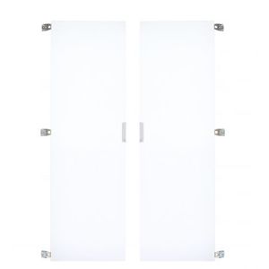 Set 2 usi albe pentru Dulap cu polite metalice pentru 12 olite imagine