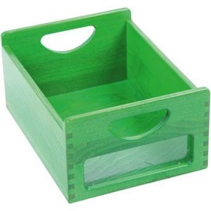 Container verde cu maner si fereastra, din lemn masiv de fag, lacuit imagine