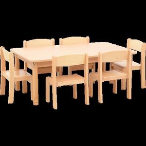 Set masa dreptunghiulara culoare artar si 6 scaunele culoare fag mas 1 incluse imagine