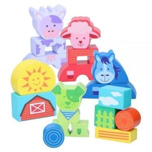 Set constructie din lemn Marionette animale domestice 20 piese imagine