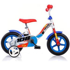 Bicicleta copii 2-3 ani, 10 inch, Pentru Roata Eva, Dino Bikes DN108FL imagine