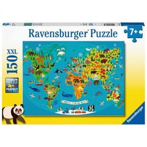 PUZZLE HARTA LUMII CU ANIMALE, 150 PIESE imagine
