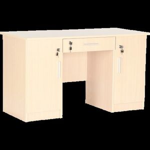 Birou Vigo 130 cm culoare artar, cu sertar si corpuri laterale cu incuietori imagine