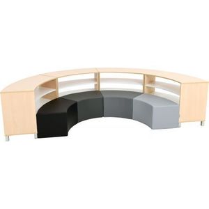 Set mobilier gradinita Quadro 138 Grey, culoare alb-artar, pentru sedinte si dezbateri imagine