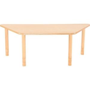 Banca scolara trapezoidala, blat HPL, picioare rotunde cu inaltime reglabila 58-76 cm, mas 3-6, culoare fag imagine