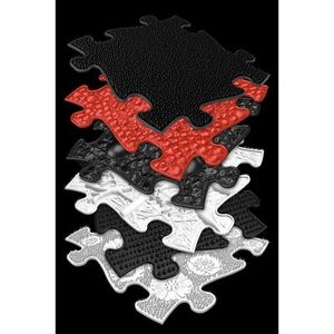 Covoras ortopedic senzorial puzzle Set Rosu si Negru pentru bebelusi Muffik imagine