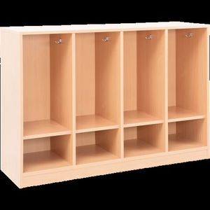 Vestiar scund 4 module Rainbow, culoare mesteacan, gradinita imagine