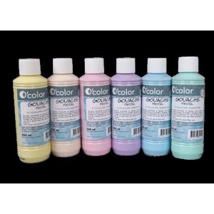 Guasa lavabila 6 x 250 ml, culori pastel imagine