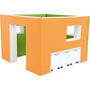 Casuta de joaca din spuma, verde-orange, potrivita pentru cresa imagine