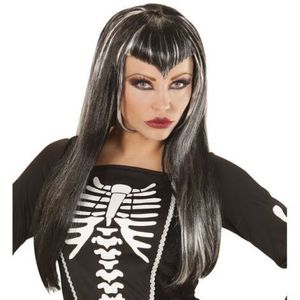 Peruca bruneta skeletria imagine