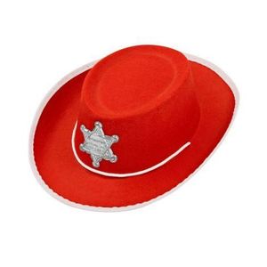 Palarie cowboy copii rosie imagine
