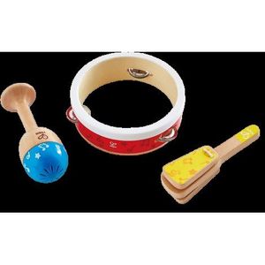 Set De Percutie Junior cu tamburina, maraca si clapeta, 12 luni+, Hape E0615 imagine