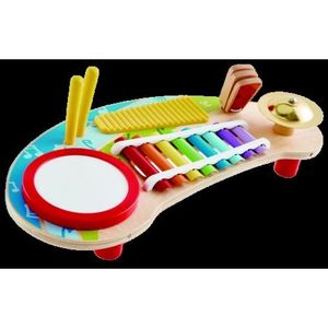 Jucarie muzicala All in One Play Board, cu tambur, xilofon, clapeta si percutii. Hape E0612 imagine