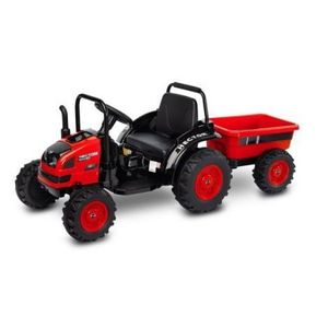 Tractor electric cu remorca si telecomanda Toyz HECTOR 12V Rosu imagine