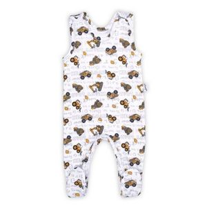 Romper de bumbac 100% (181023) Colectia Big Trucks 2021 Alba Marimea 74 imagine