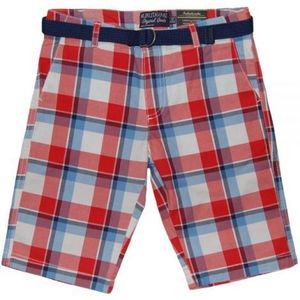 Pantaloni scurti rosii cu carouri si curea (6265), 12 ani 152 cm imagine