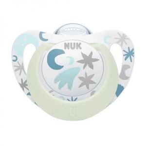 Suzeta Nuk Star Night Silicon 0-6 luni M1 Bleu imagine