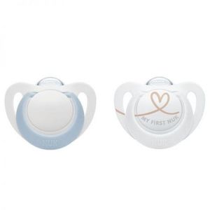 Suzeta Nuk Star Silicon 0-6 luni Bleu, Set 2 Bucati imagine