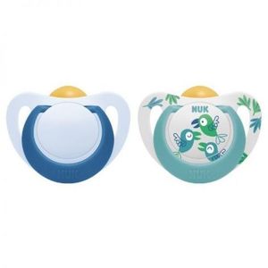 Suzeta Nuk Star Latex 6-18 luni Albastru, Set 2 Bucati imagine