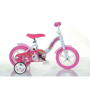 Bicicleta copii 2-3 ani, 10 inch, Cu Maner Pentru Parinti Unicorn Un, Dino Bikes DN108LUN imagine