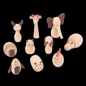 Set 10 animale din lemn Lumea Animalelor imagine