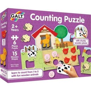 Puzzle - numaram animalele de la ferma ( 6 piese) imagine