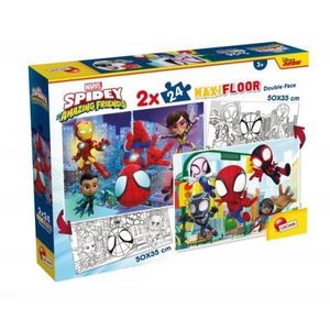 Puzzle de colorat maxi - paienjenelul marvel si prietenii lui uimitori (2 x 24 de piese) imagine
