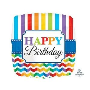 Balon folie figurina happy birthday patrat 43 cm Amscan AM3077001 imagine