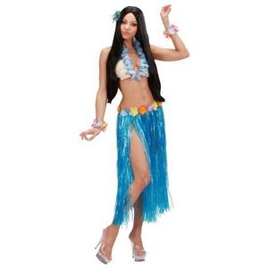 Fusta hawaii lunga flori albastra imagine