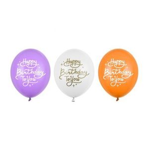 Baloane latex happy birthday 30 cm 50 buc imagine