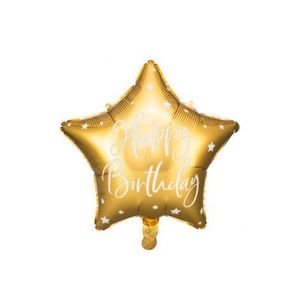 Balon folie auriu happy birthday 40 cm imagine