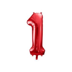 Balon folie cifra 1 rosu 86 cm imagine