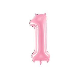 Balon folie cifra 1 roz 86 cm imagine