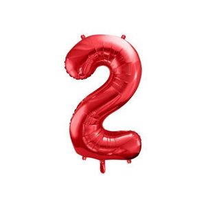 Balon folie cifra 2 rosu 86 cm imagine
