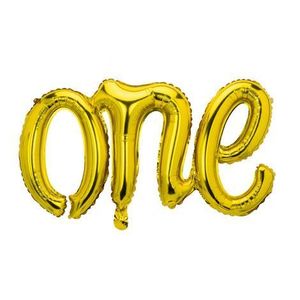 Balon folie one auriu 66x37 cm Party Deco PDFB75M-019 imagine