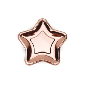 Farfurii stea rose gold 18 cm imagine