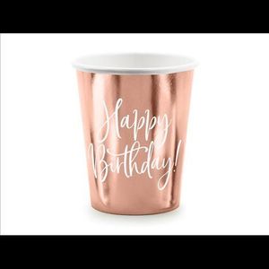 Pahare happy birthday rose gold 260 ml imagine