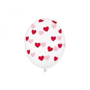 Baloane latex inimi rosii 30 cm 50 buc imagine
