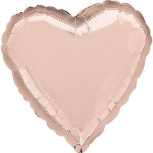 Balon folie inima rose gold 43 cm imagine