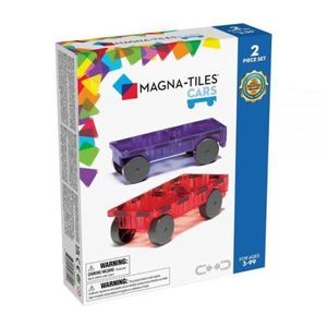 MAGNA-TILES Extensie, 2 masinute Mov si Rosu imagine