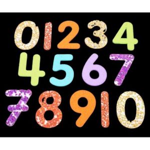 Set 14 numere translucide Glitter pentru tablete si mese luminoase imagine