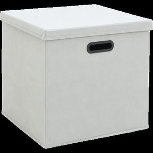 Cutie de depozitare textila pliabila, cu capac, 35, 5 x 34, 5 x 35 cm, culoare gri imagine