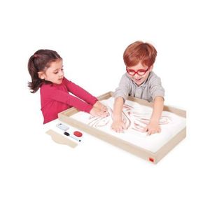 Tava multi-senzoriala mare Montessori pentru terapie, desen si prescriere, nisip inclus imagine